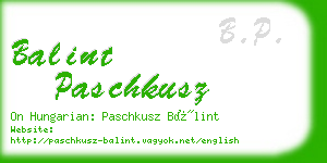 balint paschkusz business card